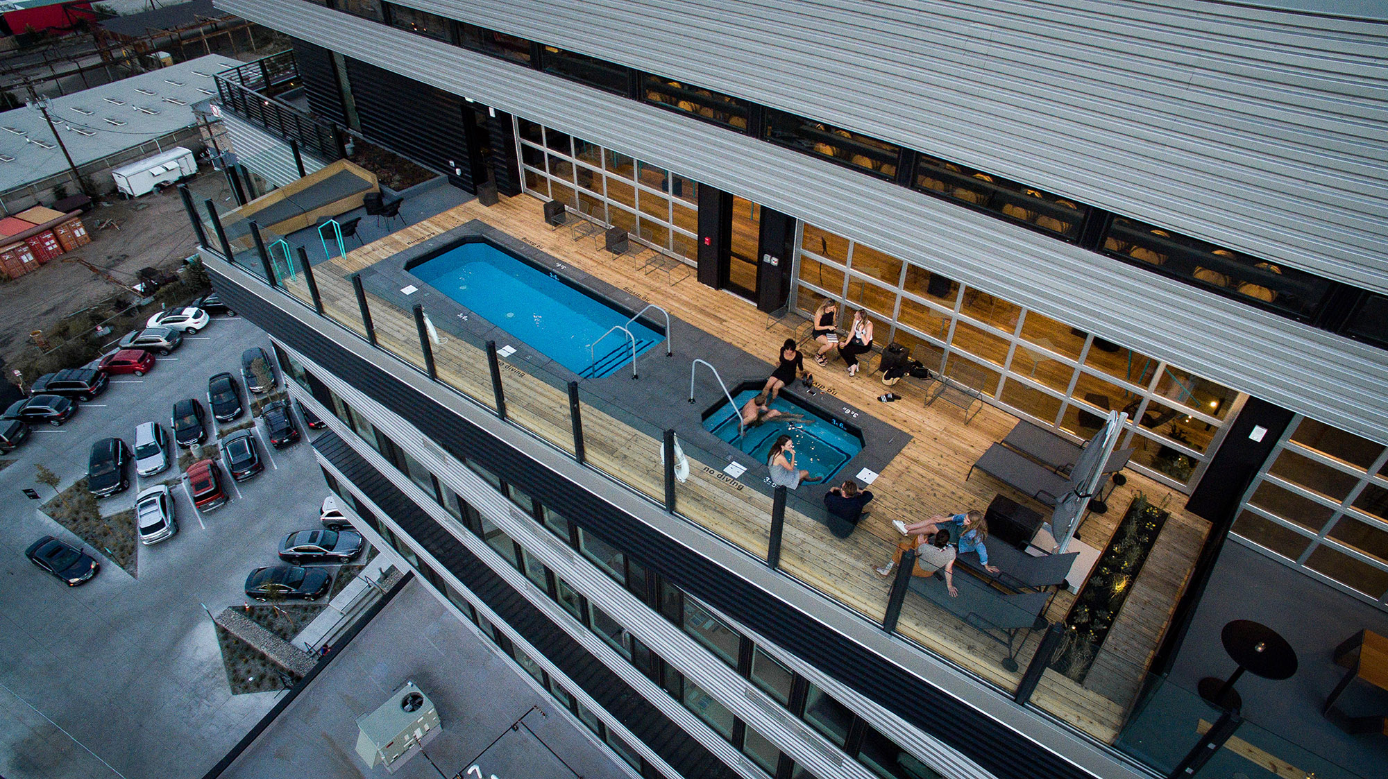 the source hotel rooftop pool view