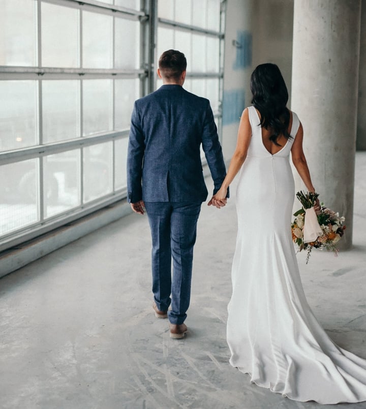 bride and groom at the source hotel