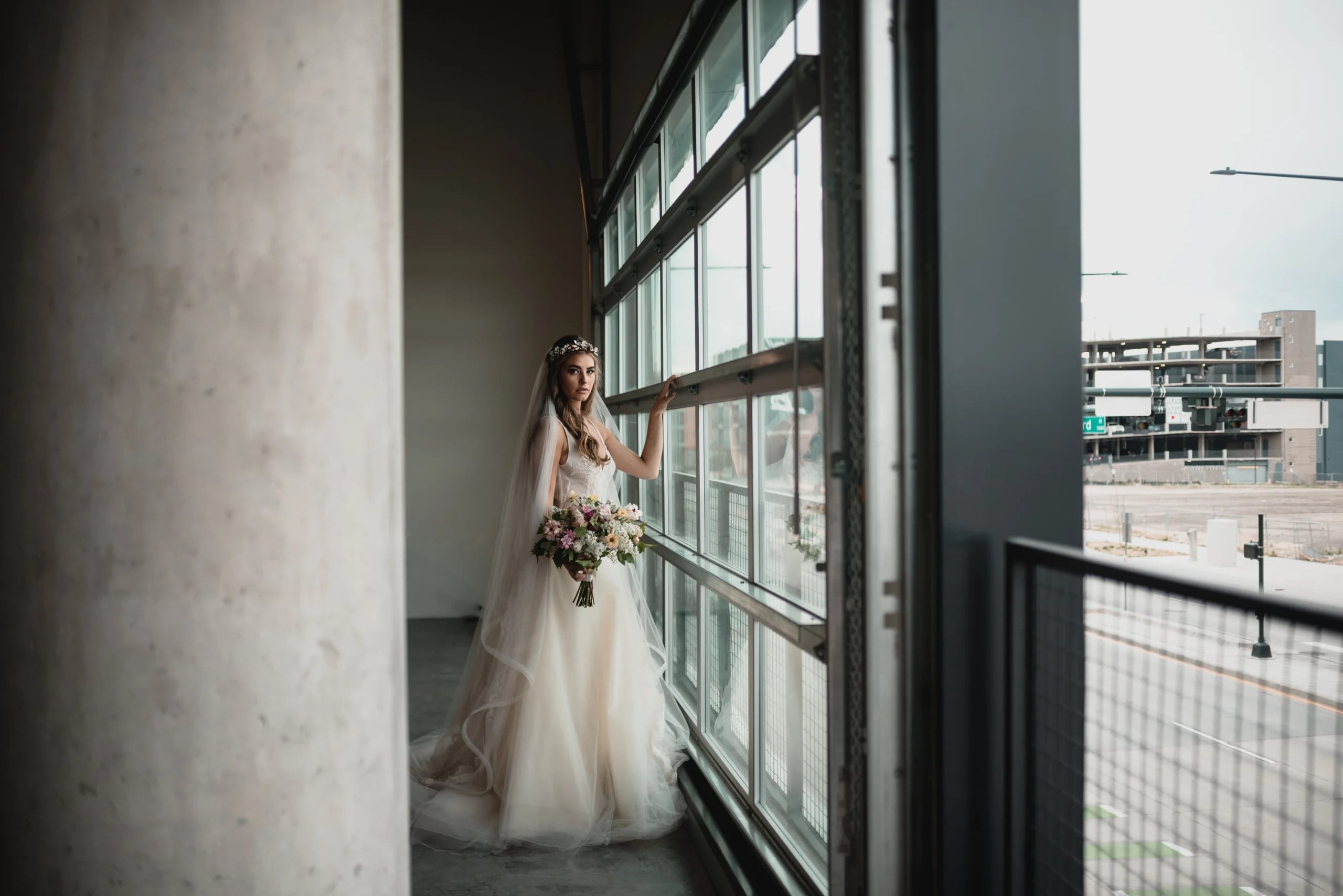 bride getting ready in hotel