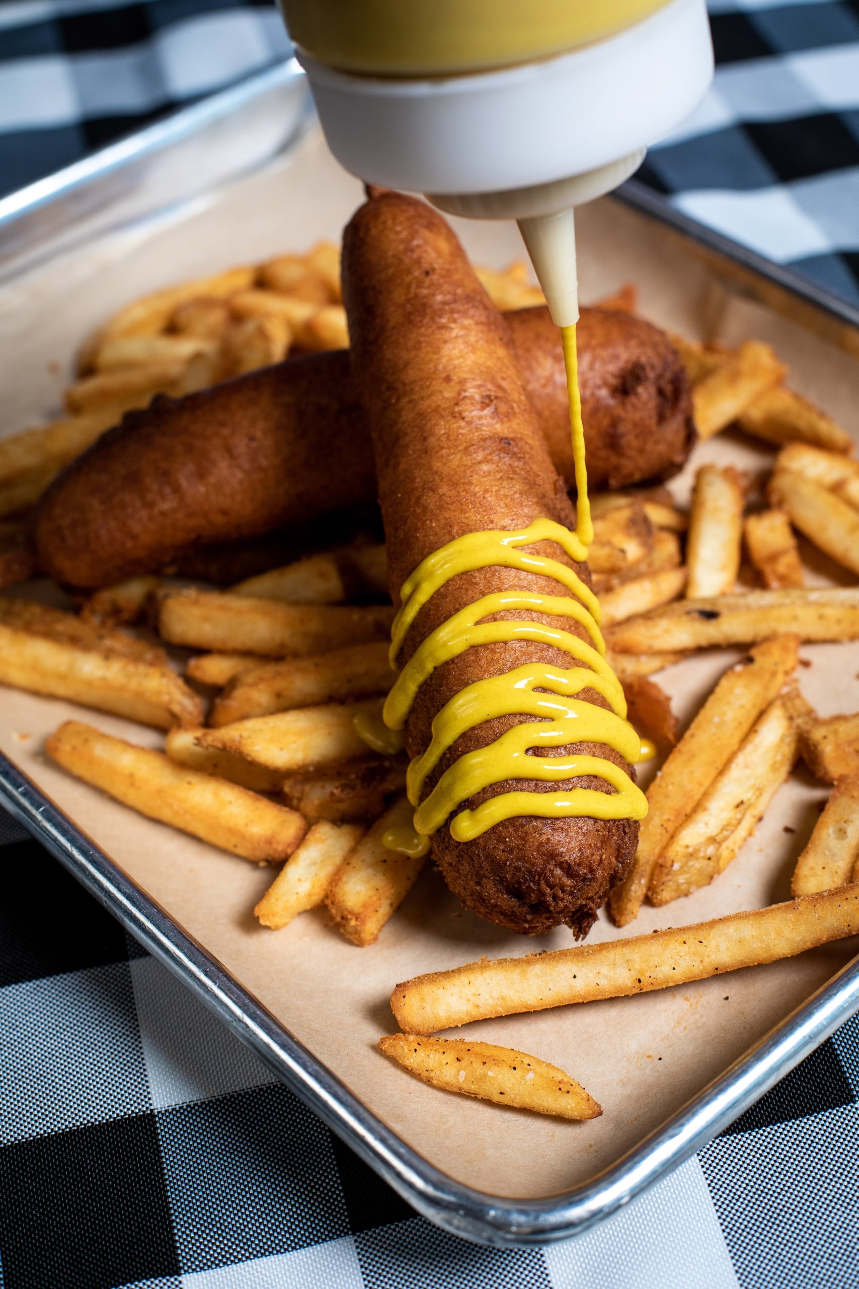 corn dog and fries