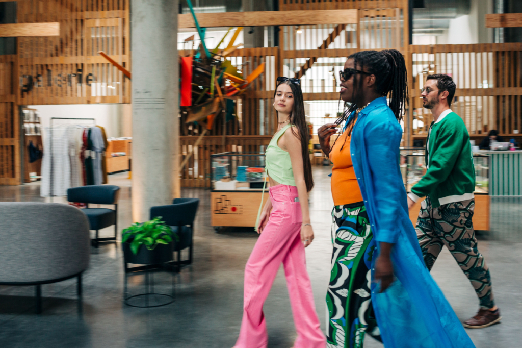 2 women walking with shopping bags