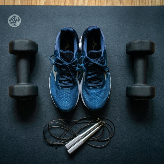 Trainers and workout weights
